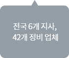 STEP3의 추가설명 : 전국 6개 지사, 42개 정비 업체